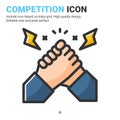 Competition icon vector with outline color style isolated on white background. Vector illustration rivalry sign symbol icon Royalty Free Stock Photo