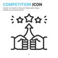 Competition icon vector with outline style isolated on white background. Vector illustration rivalry, rival sign symbol icon Royalty Free Stock Photo