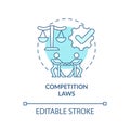 Competition laws turquoise concept icon