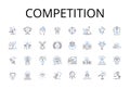 Competition line icons collection. Conflict, Rivalry, Contest, Battle, Agonism, Duel, Matchup vector and linear Royalty Free Stock Photo