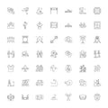 Competition linear icons, signs, symbols vector line illustration set