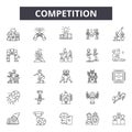 Competition line icons, signs, vector set, outline illustration concept