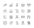 Competition line icons, signs, vector set, outline illustration concept Royalty Free Stock Photo