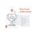 Competition reward concept, excellence award, winner cup, strategy to success, next level improvement