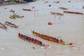 Competition traditional Thailand long boats King Cup Royalty Free Stock Photo