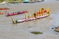 Competition traditional Thailand long boats King Cup Royalty Free Stock Photo