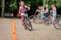 Competition-training in Cycling for younger students in Central Russia.