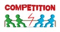 Competition - tug of war - people pulling rope Royalty Free Stock Photo