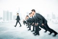 Competition walking businessman city Royalty Free Stock Photo