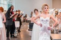 Competition of wedding stylists. The jury of the competition evaluates the hairstyles of the models. Minsk, Belarus -