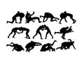 Competition Wrestling Sport Activity Silhouettes