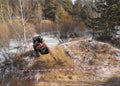 Competitions in a jeep trial in a group of ATVs.