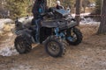 Competitions in a jeep trial in a group of ATVs.