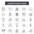 Competitions line icons, signs, vector set, outline illustration concept Royalty Free Stock Photo