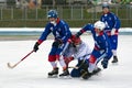 Competitions match in bandy. Russian hockey. Royalty Free Stock Photo