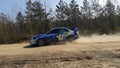 Subaru WRX STI blue sports rally.