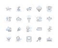 Competitive activities line icons collection. Rivalry, Challenges, Battles, Contests, Competitions, Race, Encounters Royalty Free Stock Photo