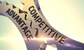 Competitive Advantage Concept. Golden Metallic Gears. 3D. Royalty Free Stock Photo