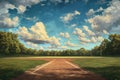 Competitive American baseball field. Generate Ai Royalty Free Stock Photo