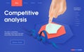 Competitive Analysis Isometric Vector Landing Page Royalty Free Stock Photo