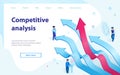 Competitive Analysis Isometric Vector Webpage Royalty Free Stock Photo