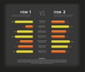 Competitive analysis vector template with colorful ribbons.