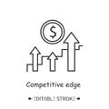 Competitive edge line icon.