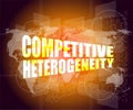Competitive heterogeneity word on business digital touch screen