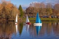 Competitive Sailing Dinghies, Worcestershire, England. Royalty Free Stock Photo