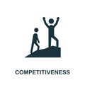 Competitiveness icon. Monochrome sign from work ethic collection. Creative Competitiveness icon illustration for web