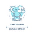 Competitiveness turquoise concept icon