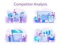 Competitor analysis concept set. Market research and business Royalty Free Stock Photo