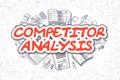 Competitor Analysis - Doodle Red Text. Business Concept.