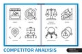 Competitor analysis infographics linear elements set Royalty Free Stock Photo
