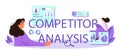 Competitor analysis typographic header. Market research and business strategy