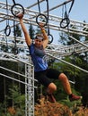 Spartan obstacle running race. Hurdle, female