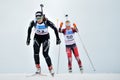 Competitor in IBU Youth&Junior World Championships Biathlon Royalty Free Stock Photo