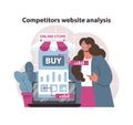 Competitor website analysis concept.