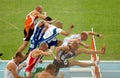 Competitors of 110m Hurdles Men Royalty Free Stock Photo