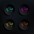 Competitors dark badge color set icon. Simple thin line, outline vector of web icons for ui and ux, website or mobile application