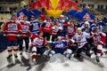 Competitors race at the Redbull Crashed Ice