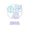 Competitors research blue gradient concept icon