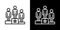 Competitors thin line vector icon set Royalty Free Stock Photo