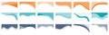 Compilation of assorted shapes for web page headers or footers. Design template serving as a separator on a landing page