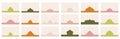 Compilation of assorted shapes for website headers or footers incorporating Islamic architectural motifs. Landing page