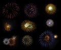 Compilation of fireworks Royalty Free Stock Photo