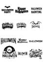 Compilation of 12 Halloween silhouette text font in vector eps format file on white background