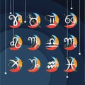 compilation of horoscope. Vector illustration decorative design Royalty Free Stock Photo