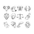 Compilation of horoscope. Vector illustration decorative design Royalty Free Stock Photo