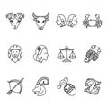 Compilation of horoscope. Vector illustration decorative design Royalty Free Stock Photo